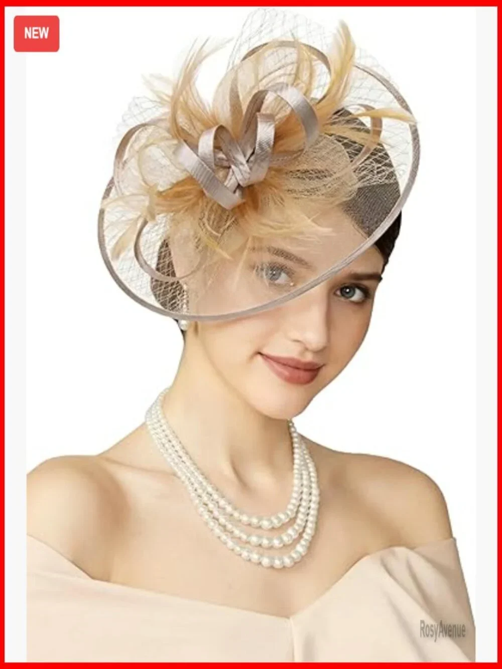 Derby Fascinator Hat with Feathers and Ribbons for Special Occasions